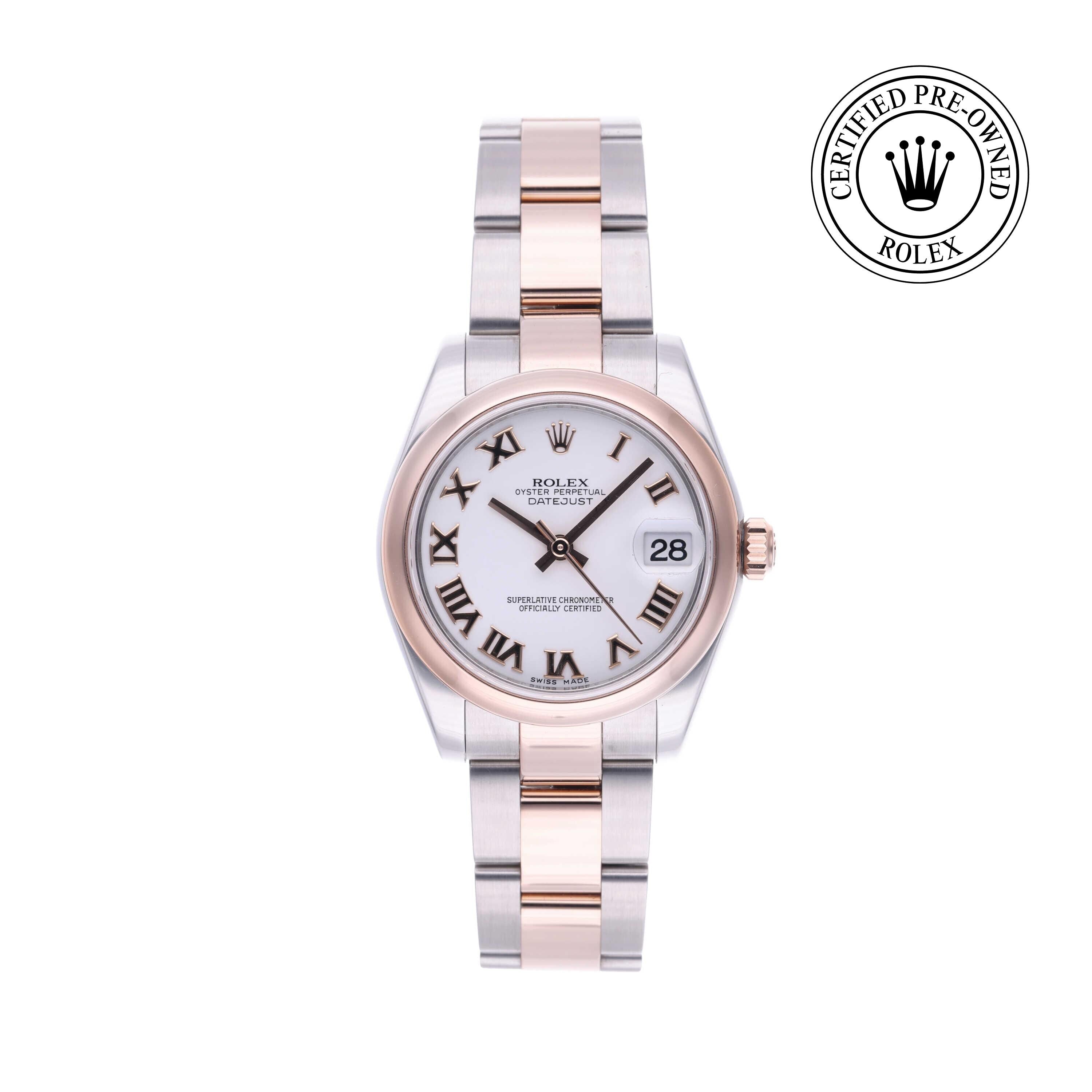 Rolex CPO Lady Datejust M178241 front on white background