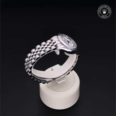 Rolex Certified Pre-owned Lady Datejust M179160-0003 front on black background