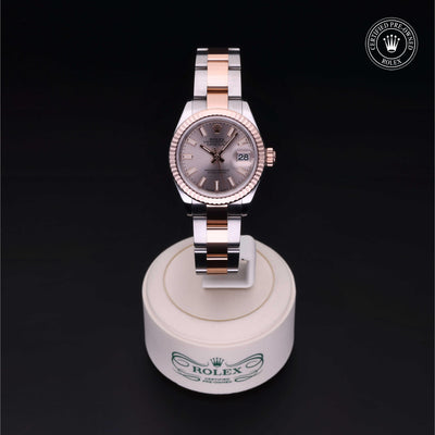 Rolex Certified Pre-owned Lady Datejust M279171-0002 front on black background