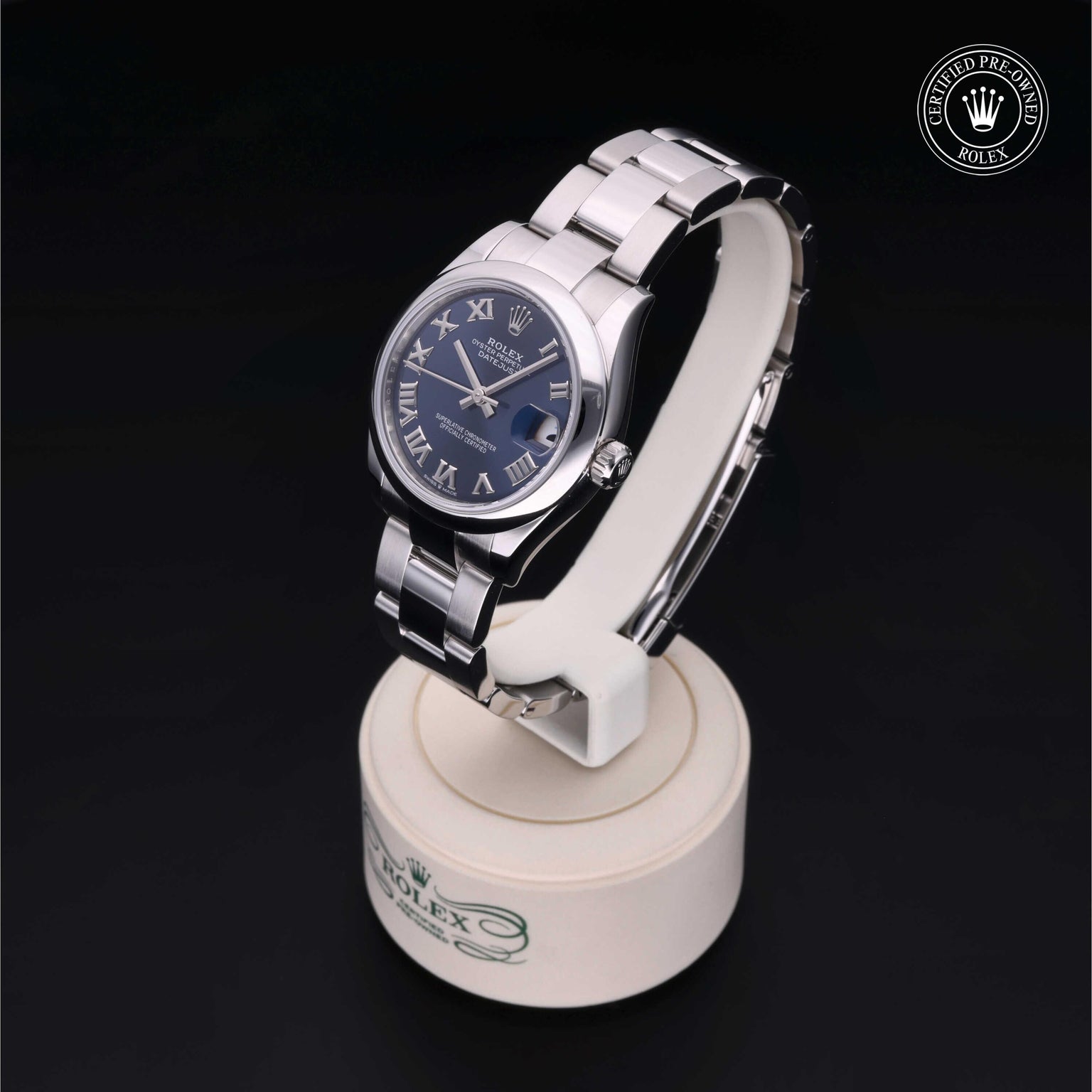 Rolex Certified Pre-owned Lady Datejust M278240-0017 front on black background