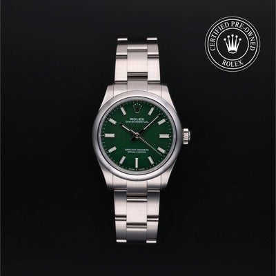 Rolex CPO Oyster Perpetual M277200 front on white background