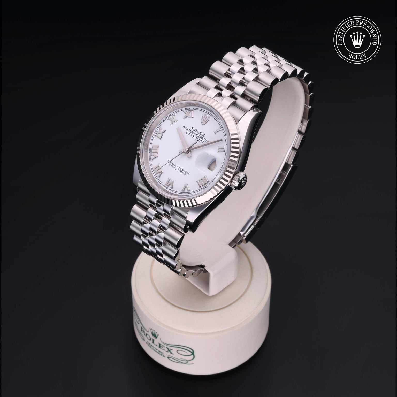 Rolex CPO Datejust M126234 front on white background