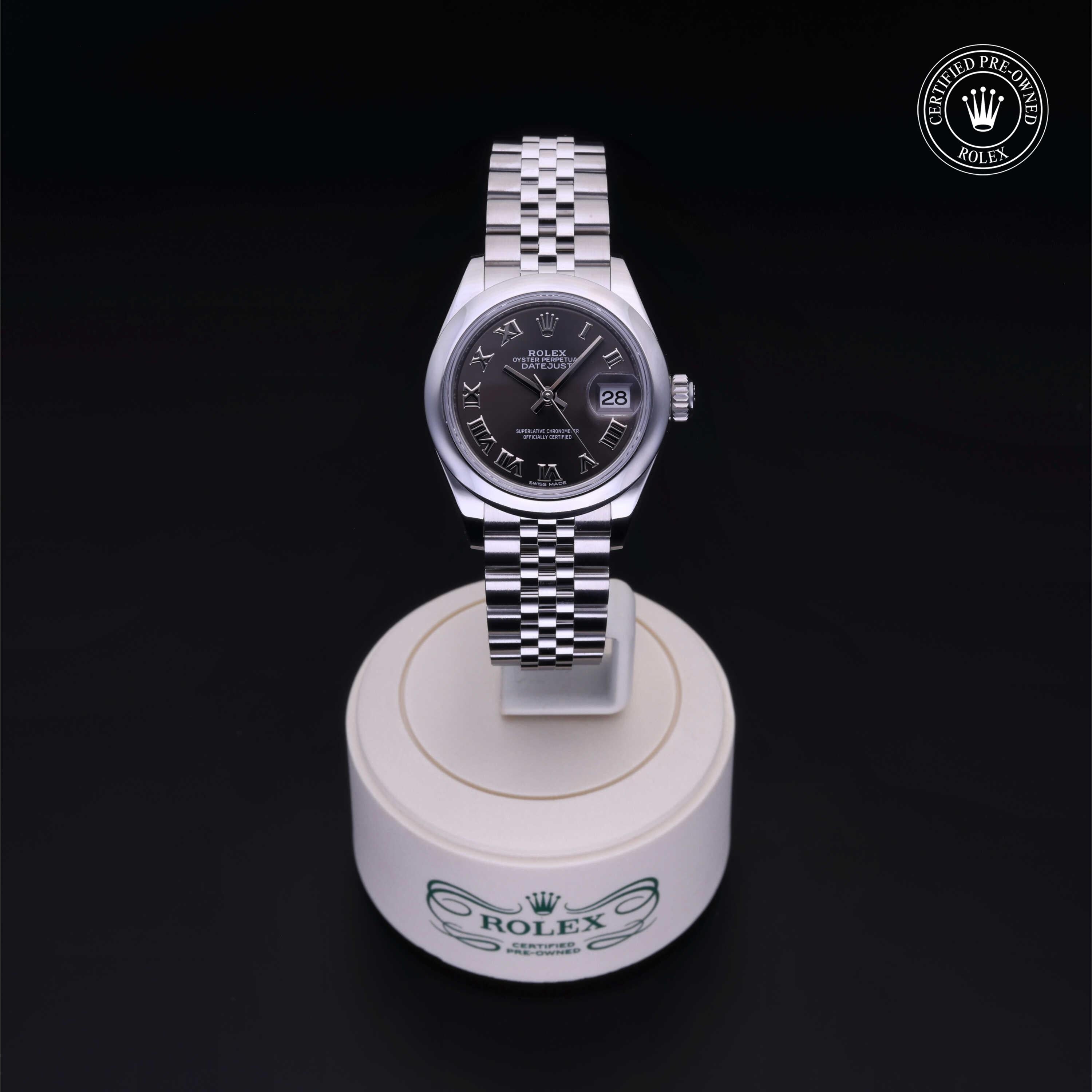 Rolex Certified Pre-owned Lady Datejust M279160-0011 front on black background