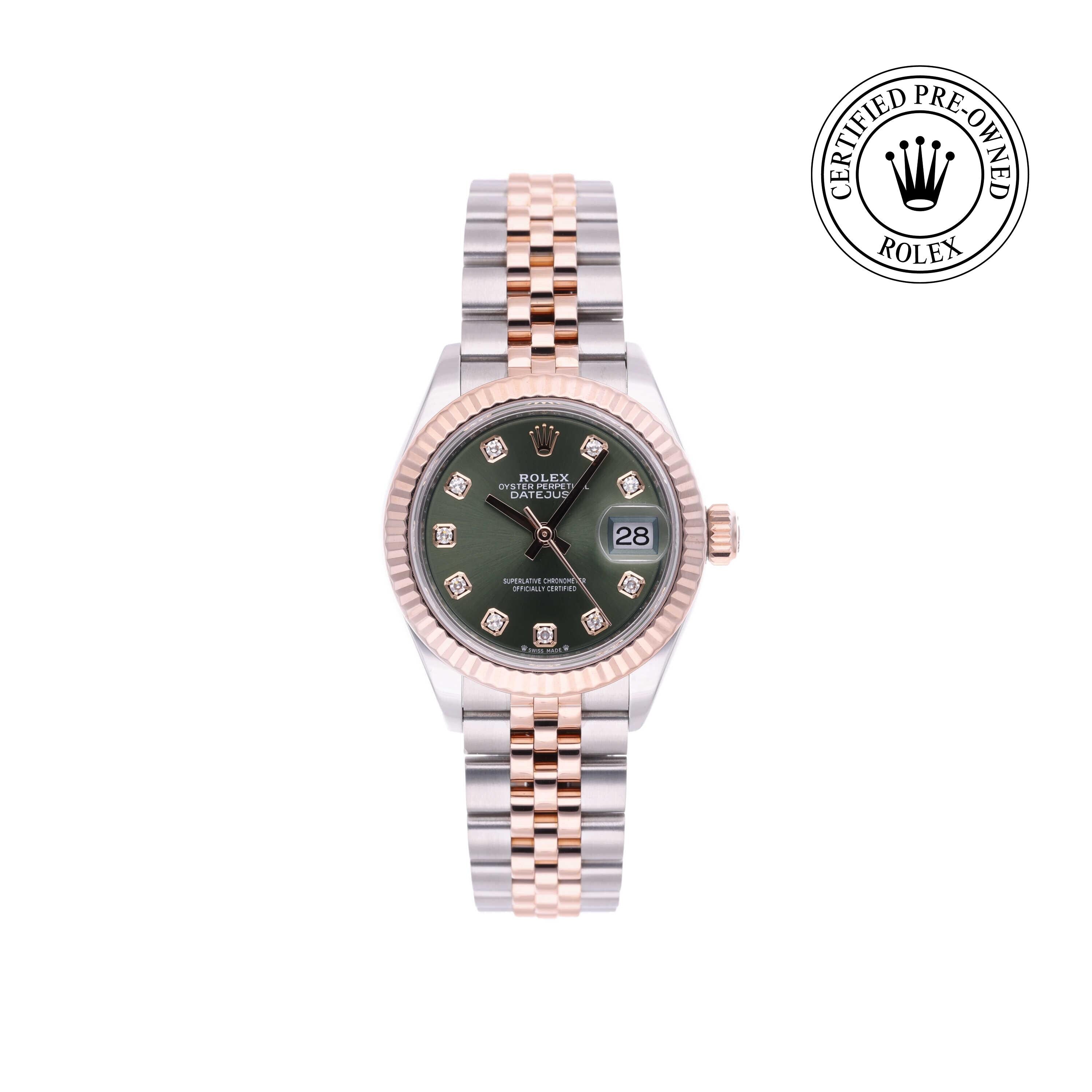 Rolex CPO Lady Datejust M279171 front on white background