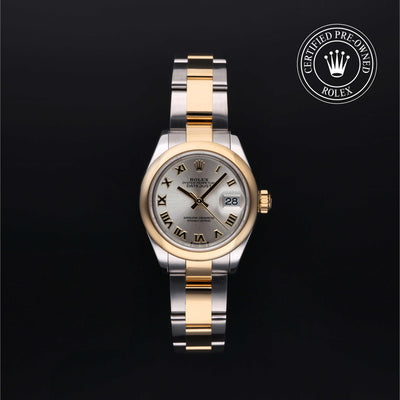 Rolex Certified Pre-owned Lady Datejust M279163-0006 front on black background