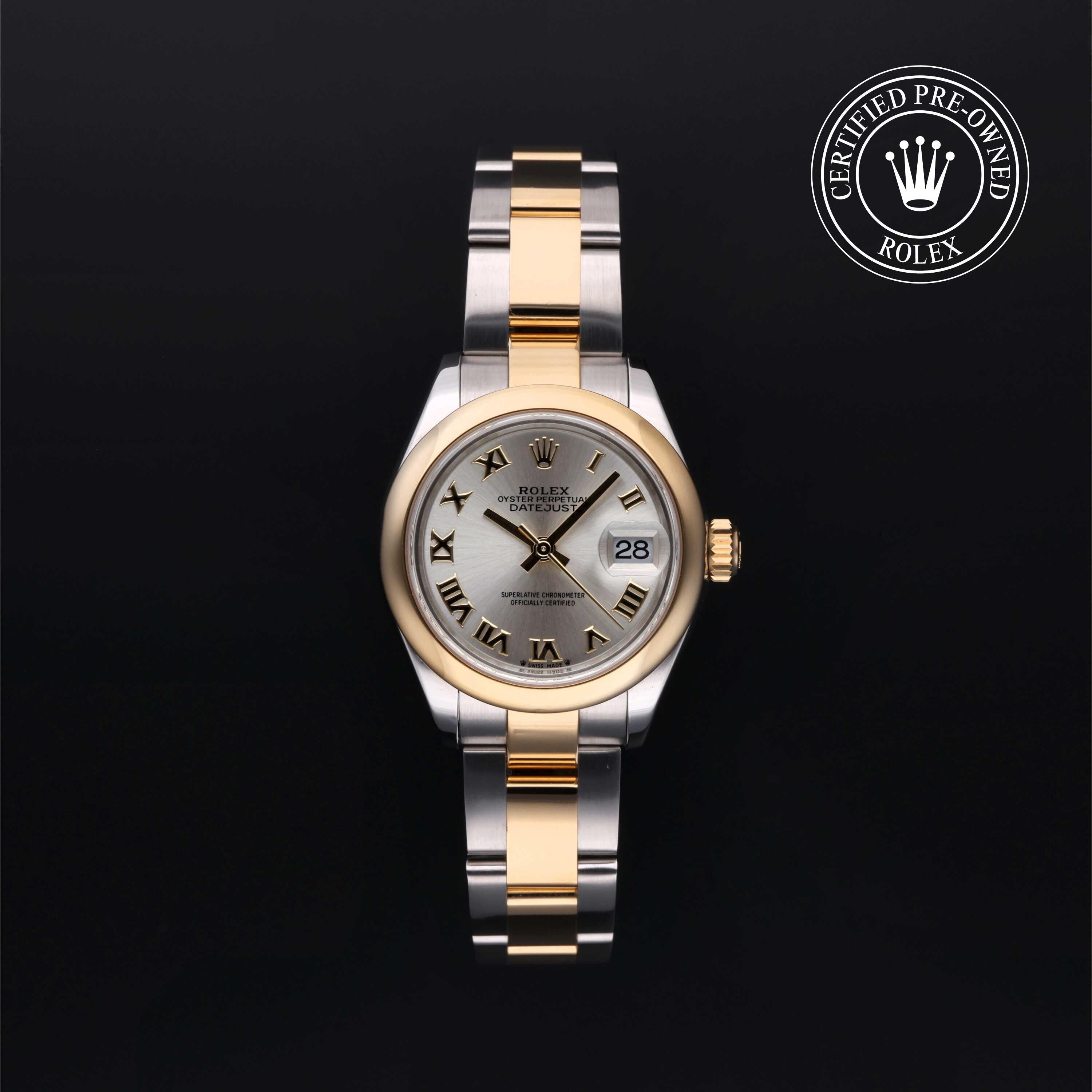 Rolex Certified Pre-owned Lady Datejust M279163-0006 front on black background