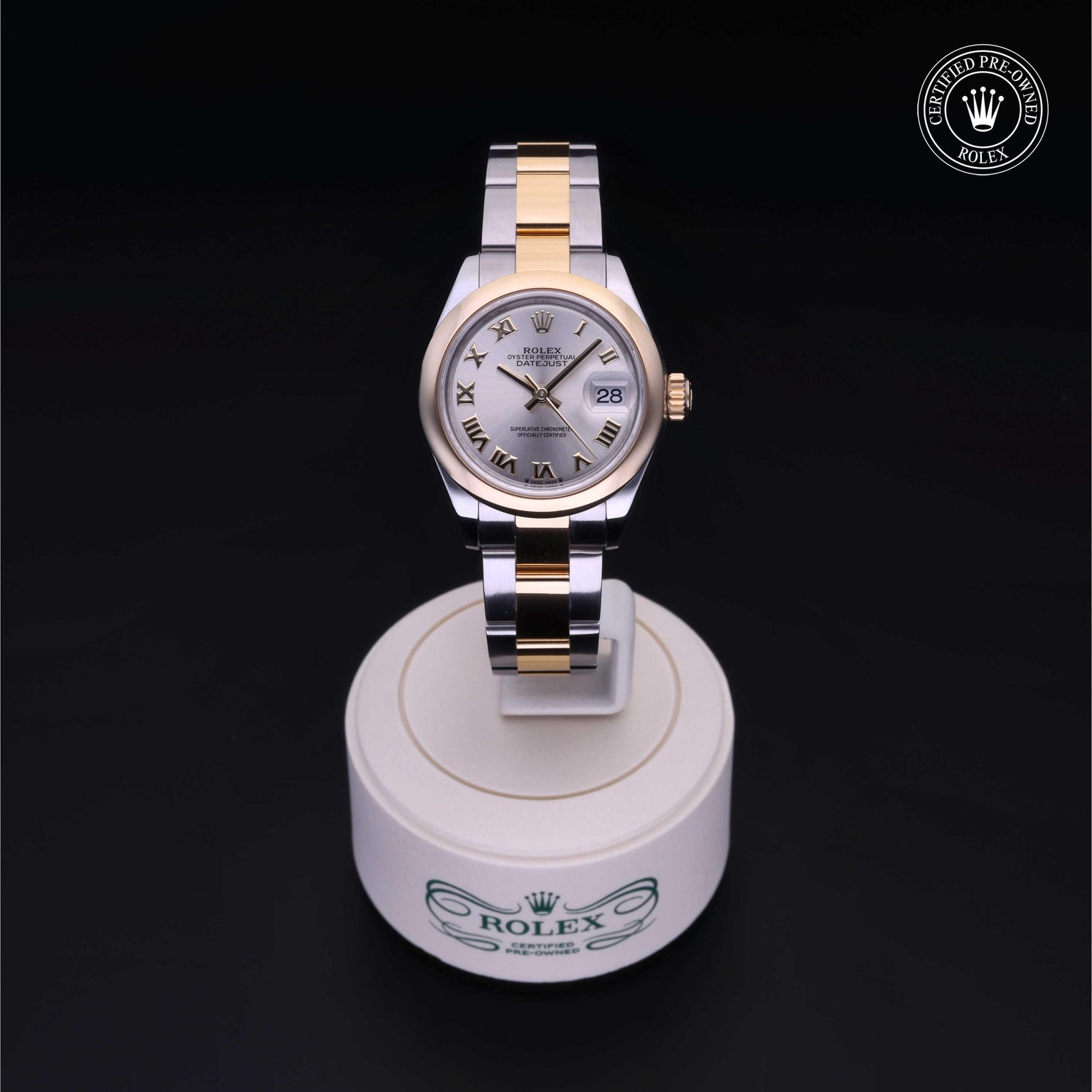 Rolex Certified Pre-owned Lady Datejust M279163-0006 front on black background