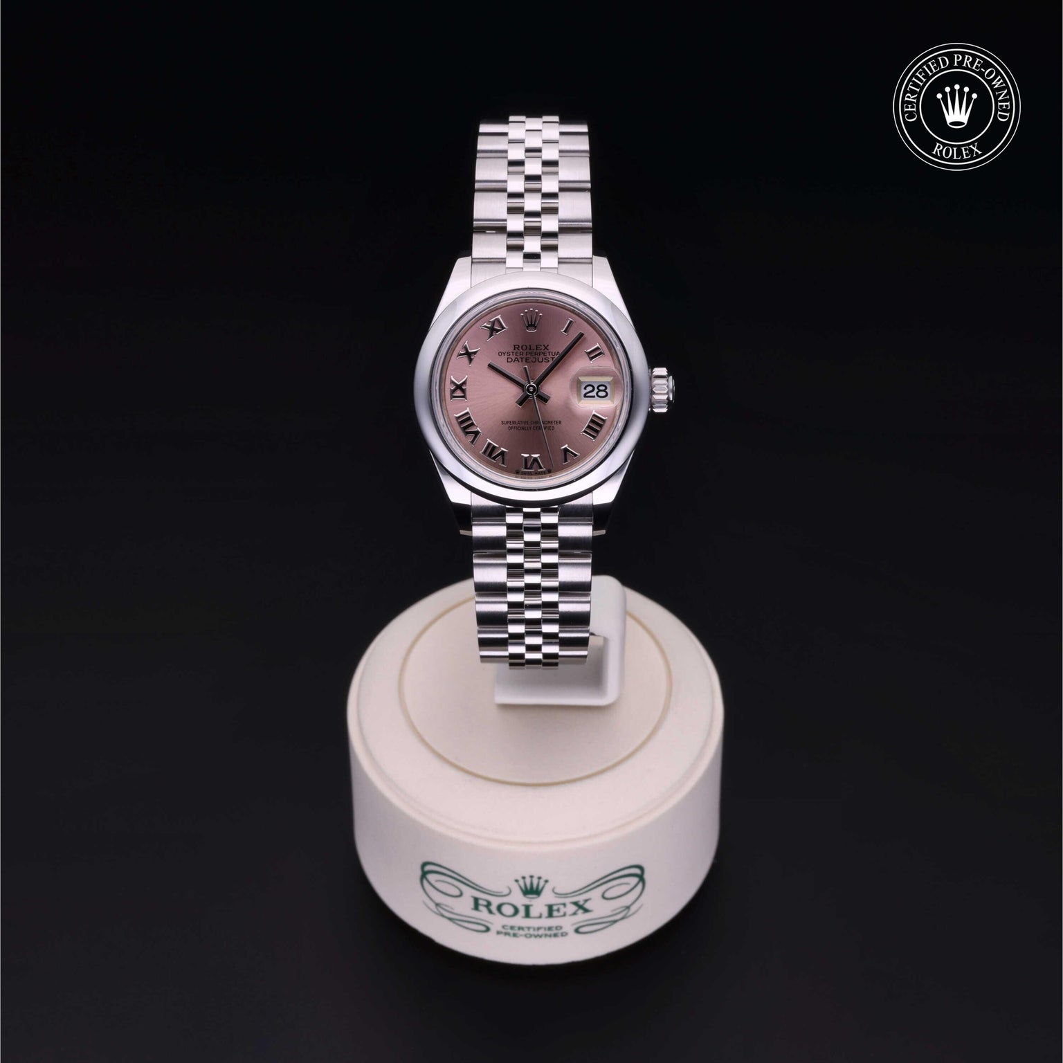 Rolex Certified Pre-owned Lady Datejust M279160-0013 front on black background