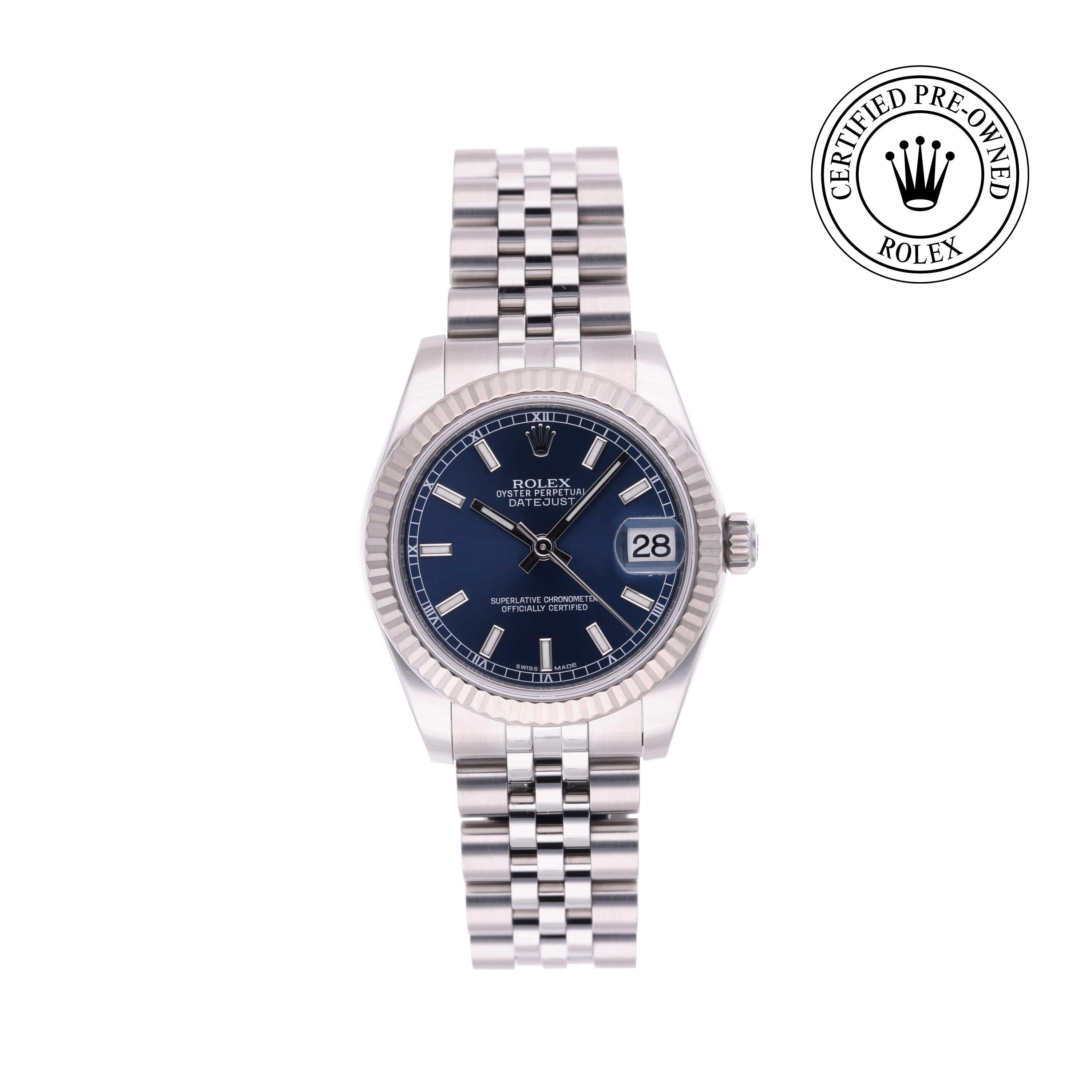 Rolex Certified Pre-owned Lady Datejust M178274-0037 front on white background