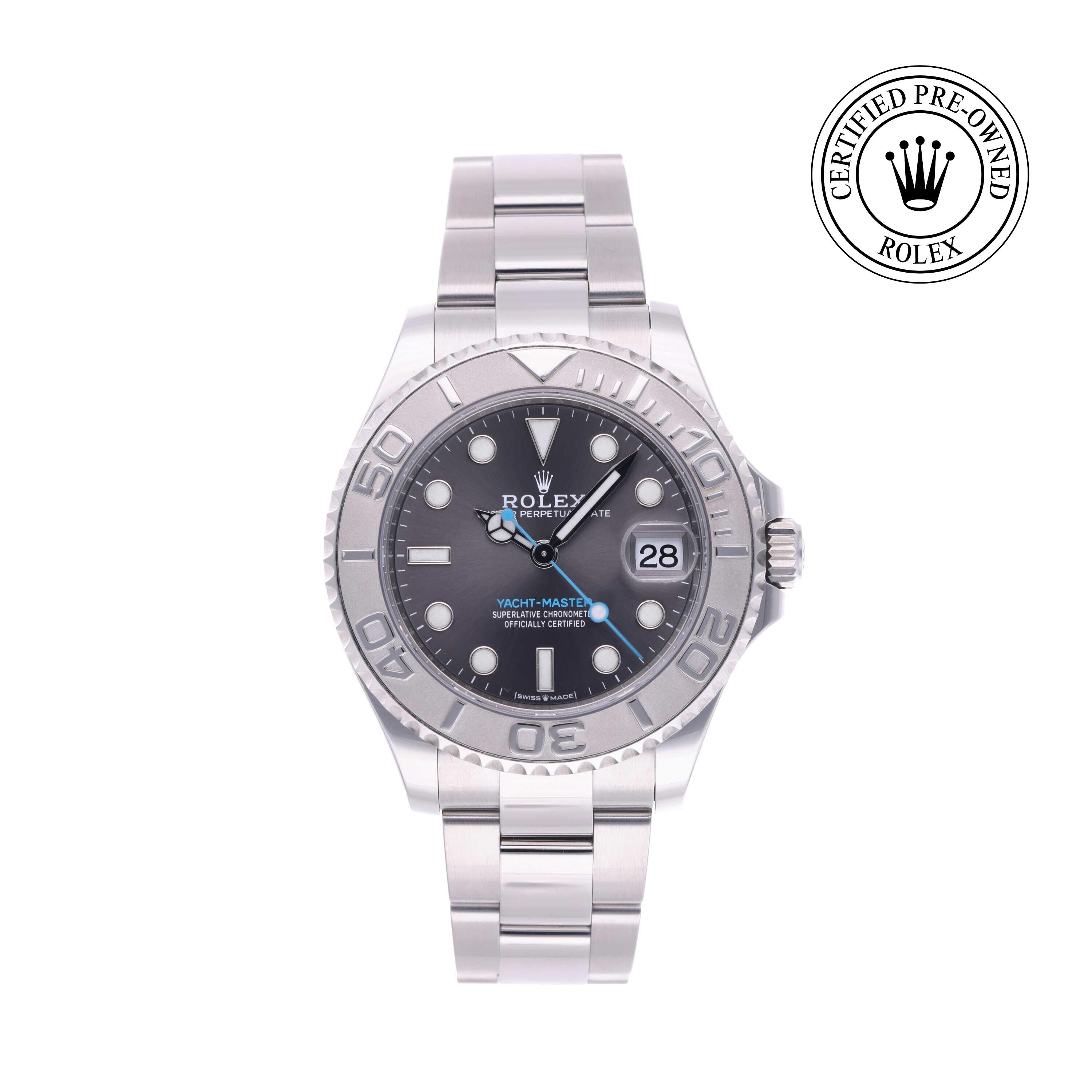 Rolex Certified Pre-owned Yacht-Master M268622-0002 front on white background