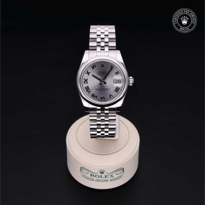 Rolex Certified Pre-owned Lady Datejust M178240-0001 front on black background