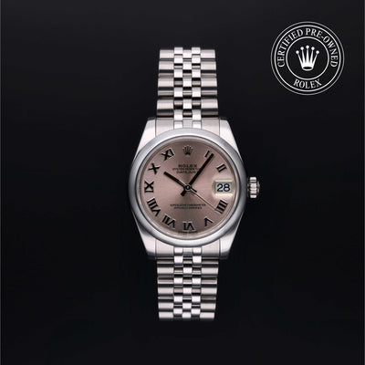 Rolex Certified Pre-owned Lady Datejust M178240-0005 front on black background