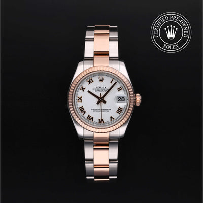 Rolex Certified Pre-owned Lady Datejust M178271-0044 front on black background