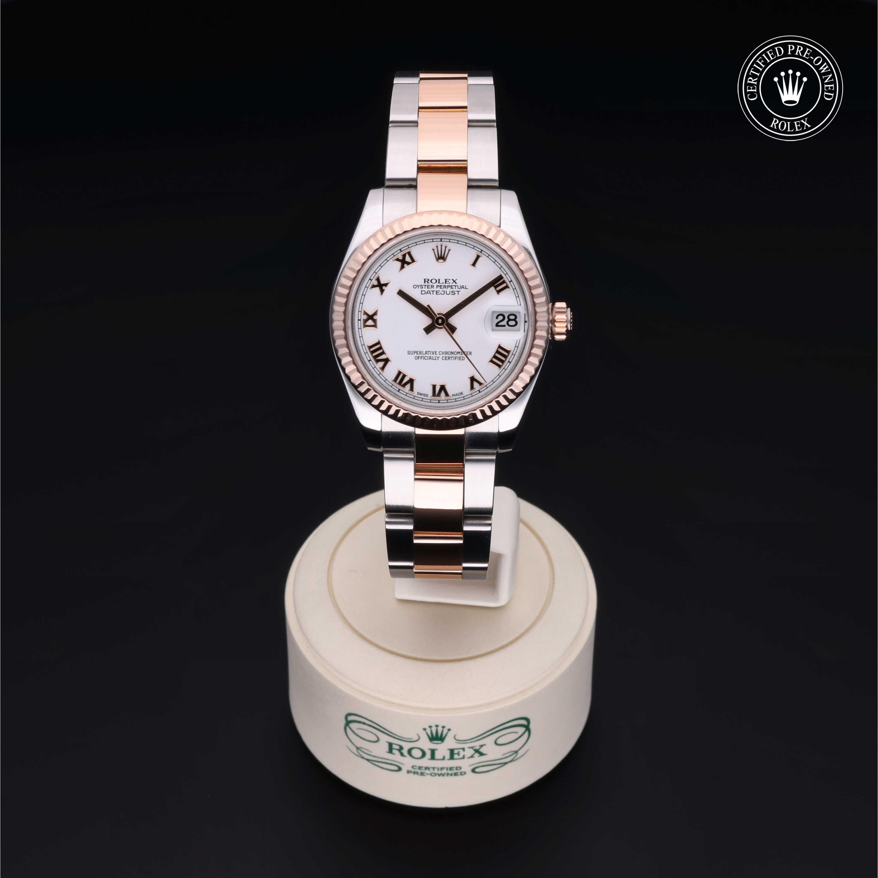 Rolex Certified Pre-owned Lady Datejust M178271-0044 front on black background