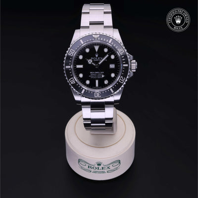 Rolex Certified Pre-owned Sea-Dweller M116600-0003 front on black background