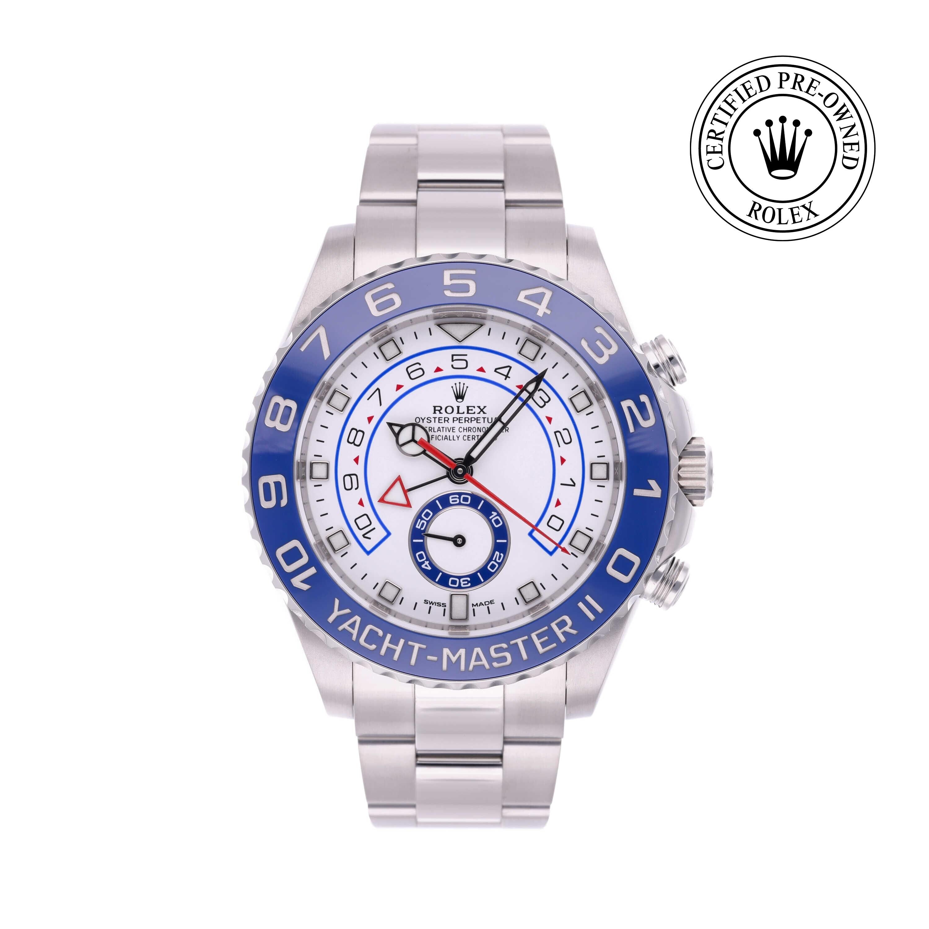 Rolex Certified Pre-owned Yacht-Master M116680-0002 front on white background