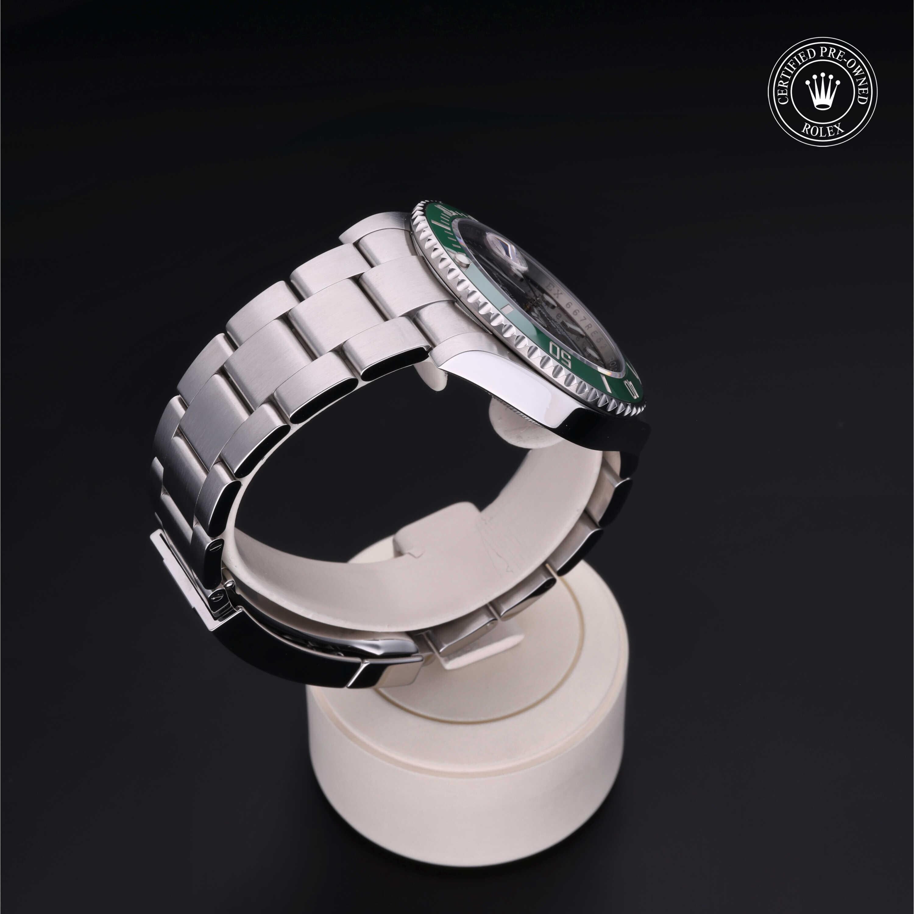 Rolex CPO Submariner M126610LV front on white background