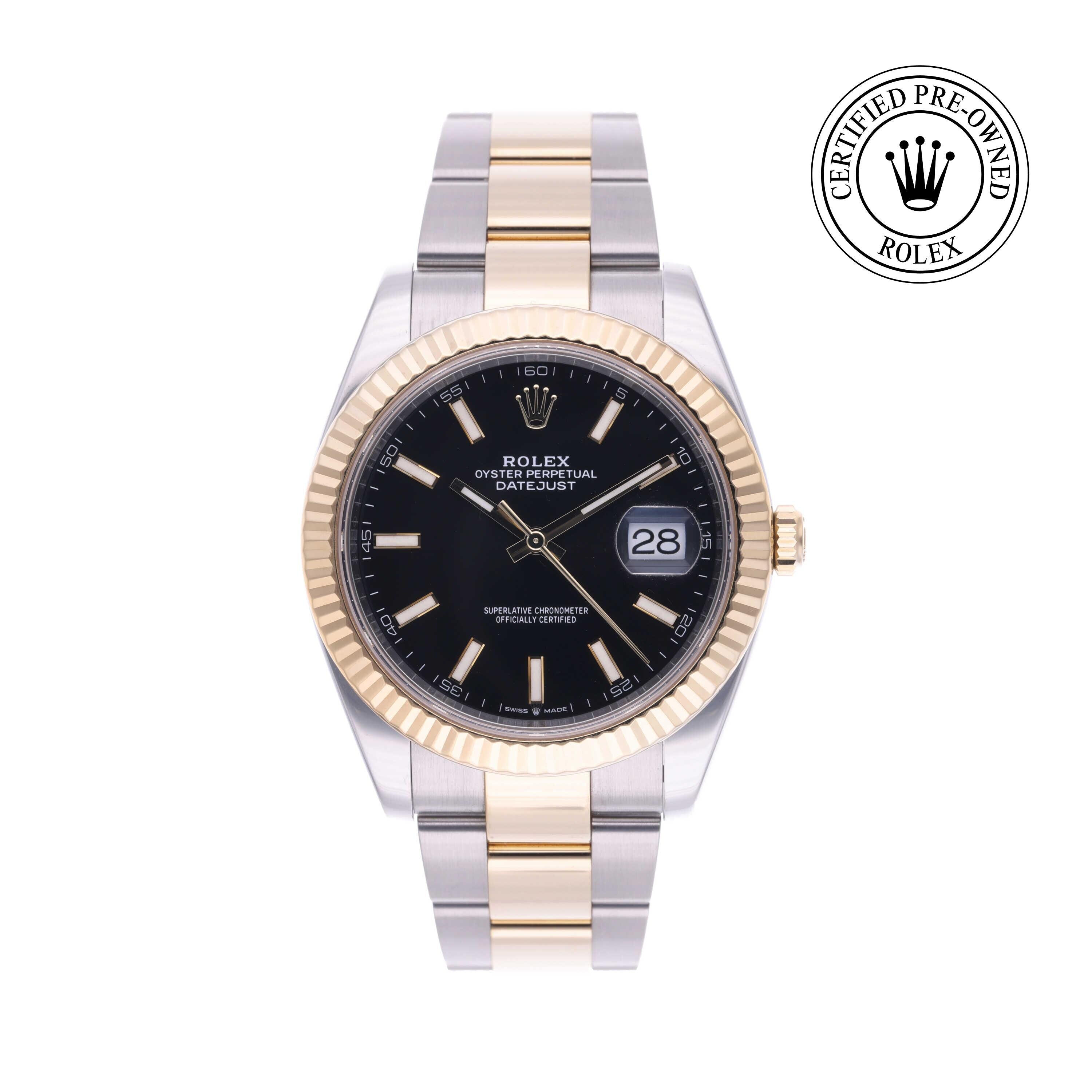Rolex Certified Pre-owned Datejust M126333-0013 front on white background