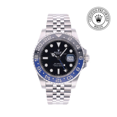 Rolex CPO GMT M126710BLNR front on white background