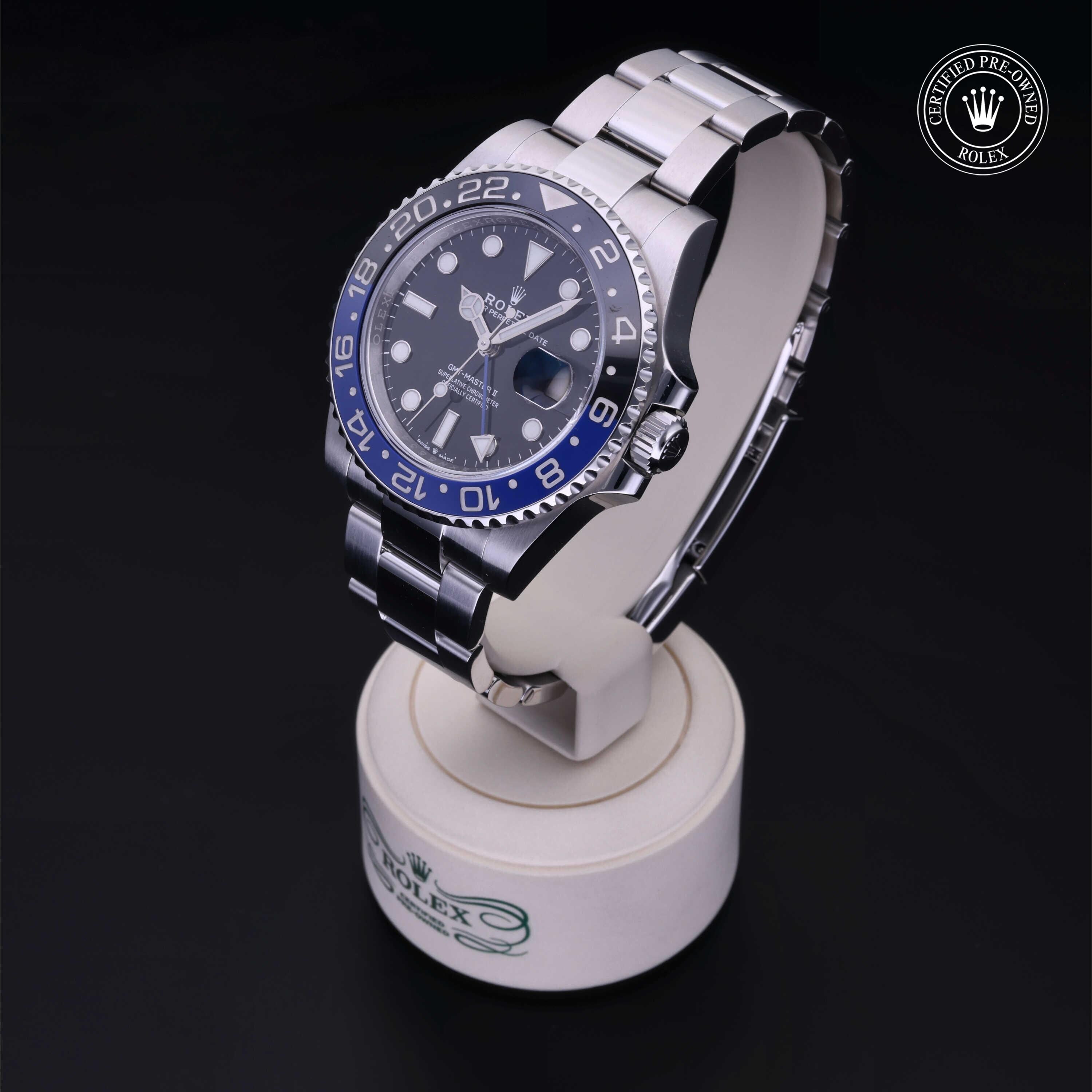 Rolex CPO GMT M126710BLNR front on white background