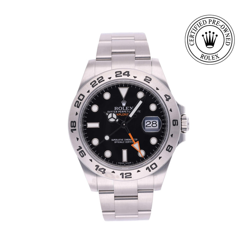 Rolex Certified Pre-owned Explorer M216570-0002 front on white background