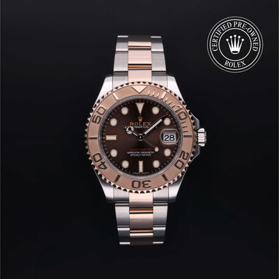 Rolex Certified Pre-owned Yacht-Master M268621-0003 front on black background