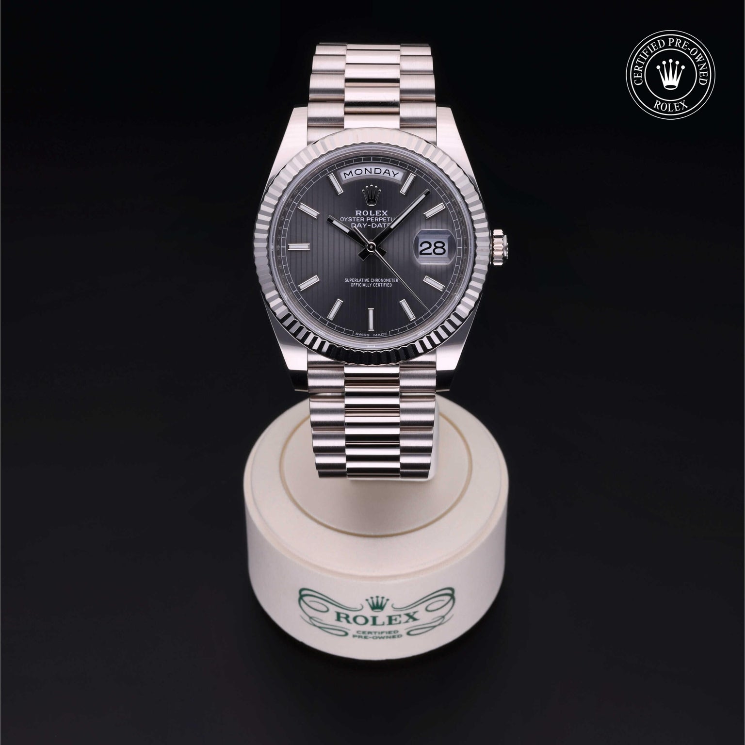 Rolex CPO Day-date M228239 front on white background