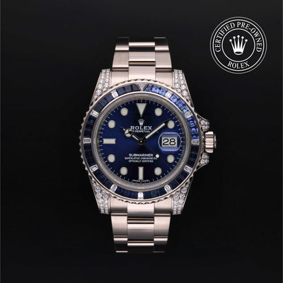Rolex Certified Pre-owned Submariner M116659SABR-0001 front on black background