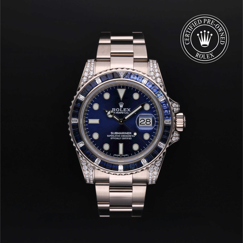 Rolex Certified Pre-owned Submariner M116659SABR-0001 front on black background