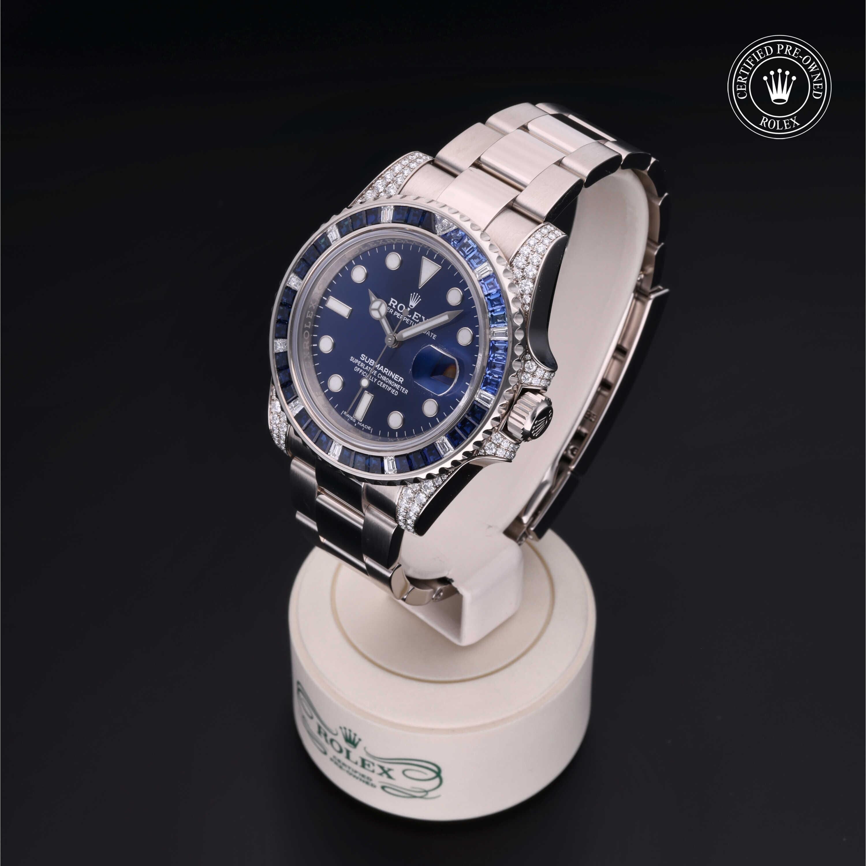 Rolex Certified Pre-owned Submariner M116659SABR-0001 front on black background
