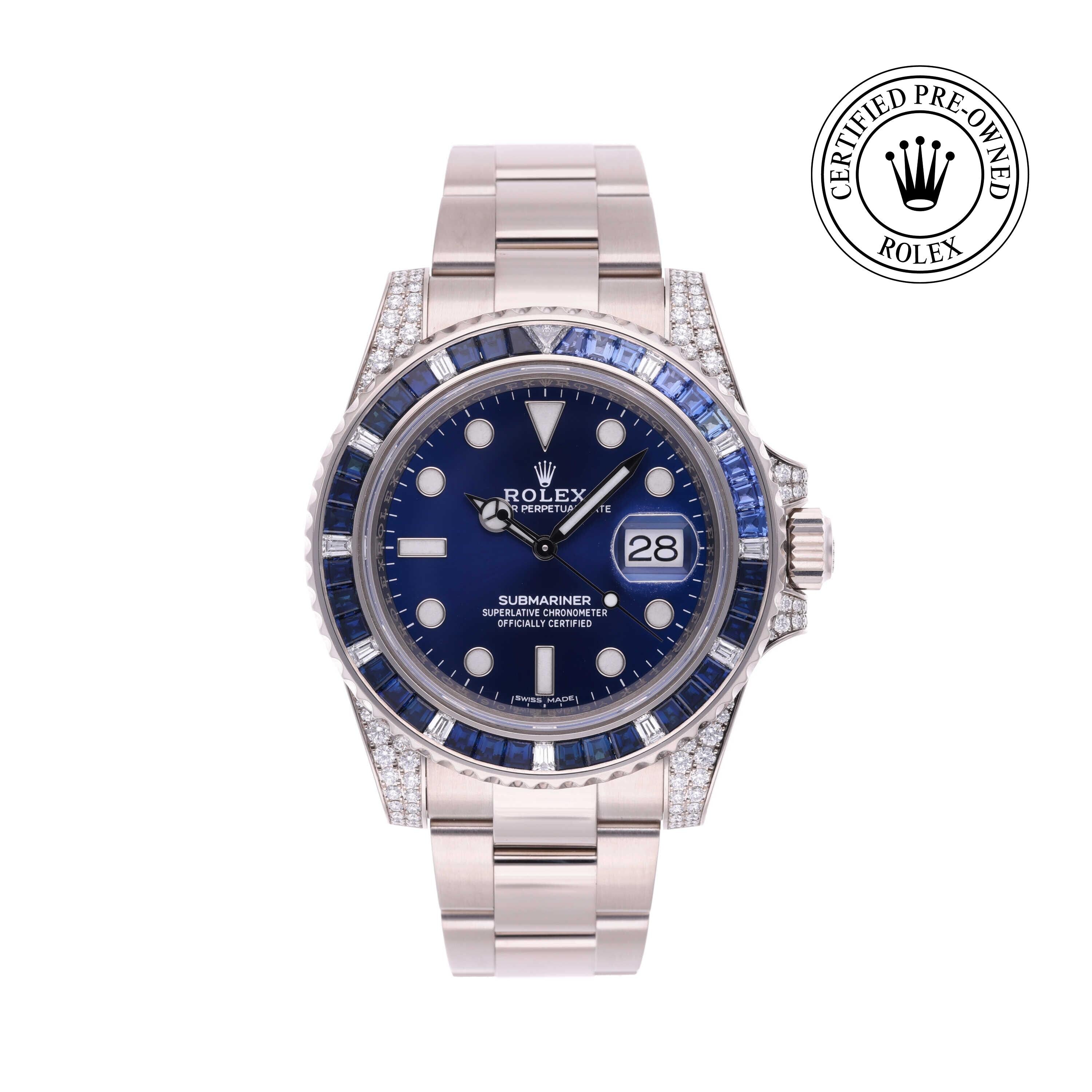 Rolex Certified Pre-owned Submariner M116659SABR-0001 front on white background