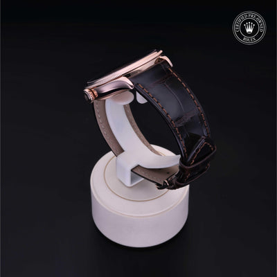 Rolex Certified Pre-owned Cellini M50505-0006 front on black background
