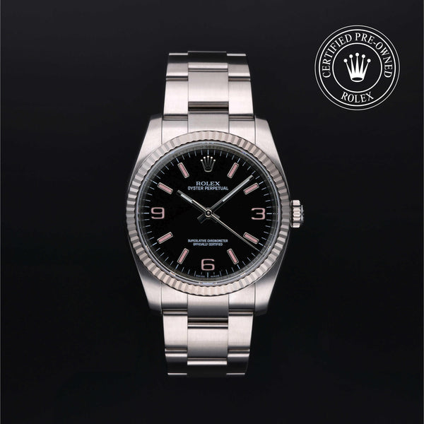 Rolex CPO Oyster Perpetual M116034 front on white background