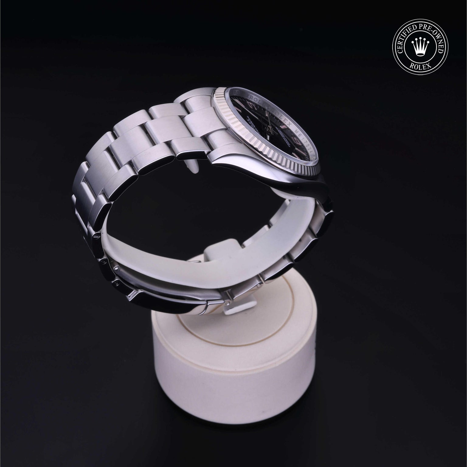 Rolex CPO Oyster Perpetual M116034 front on white background