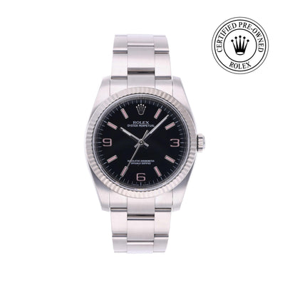 Rolex CPO Oyster Perpetual M116034 front on white background