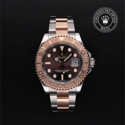 Rolex Certified Pre-owned Yacht-Master M116621-0001 front on black background