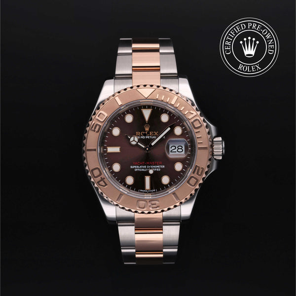 Rolex Certified Pre-owned Yacht-Master M116621-0001 front on black background