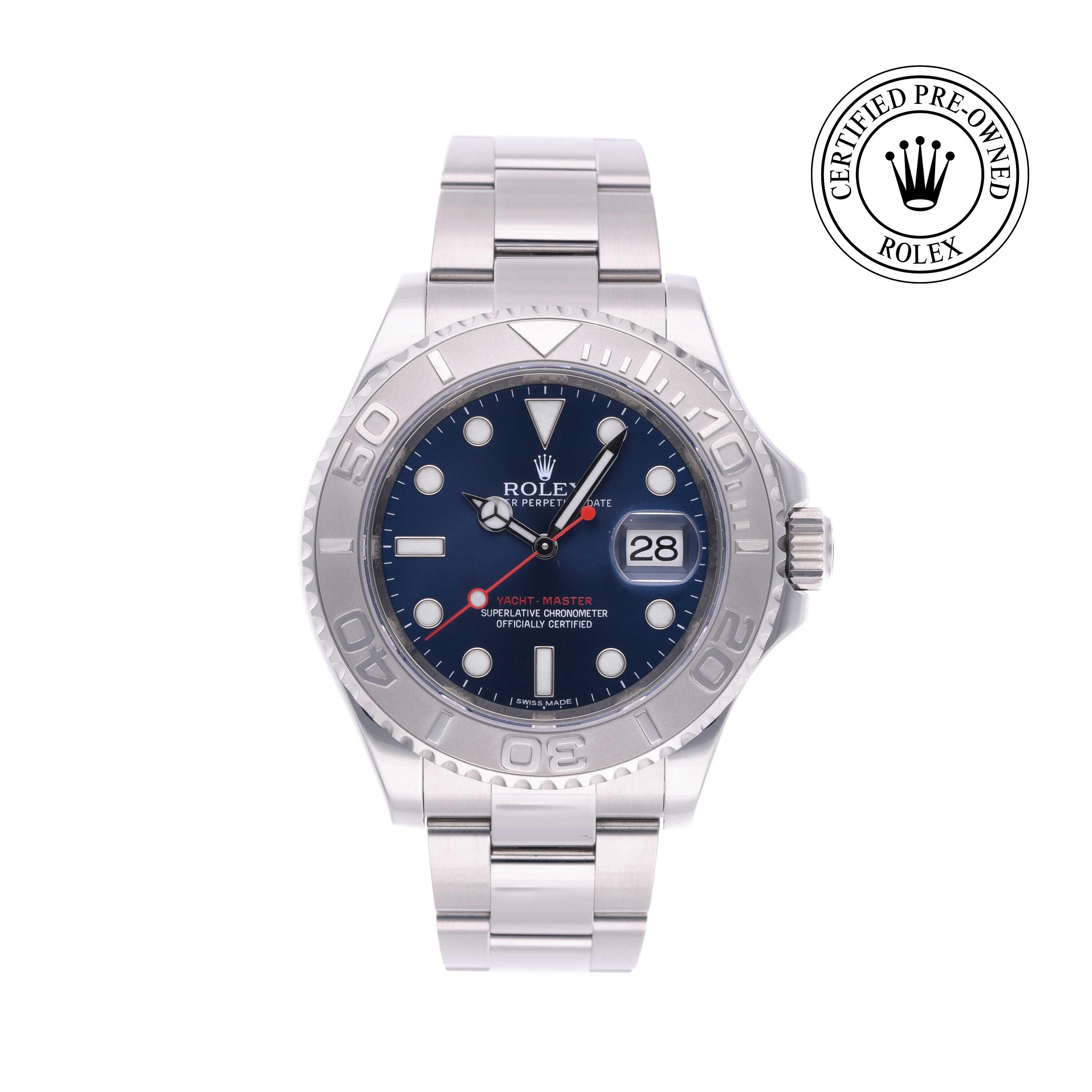 Rolex Certified Pre-owned Yacht-Master M116622-0001 front on white background