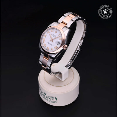 Rolex Certified Pre-owned Lady Datejust M178241-0068 front on black background