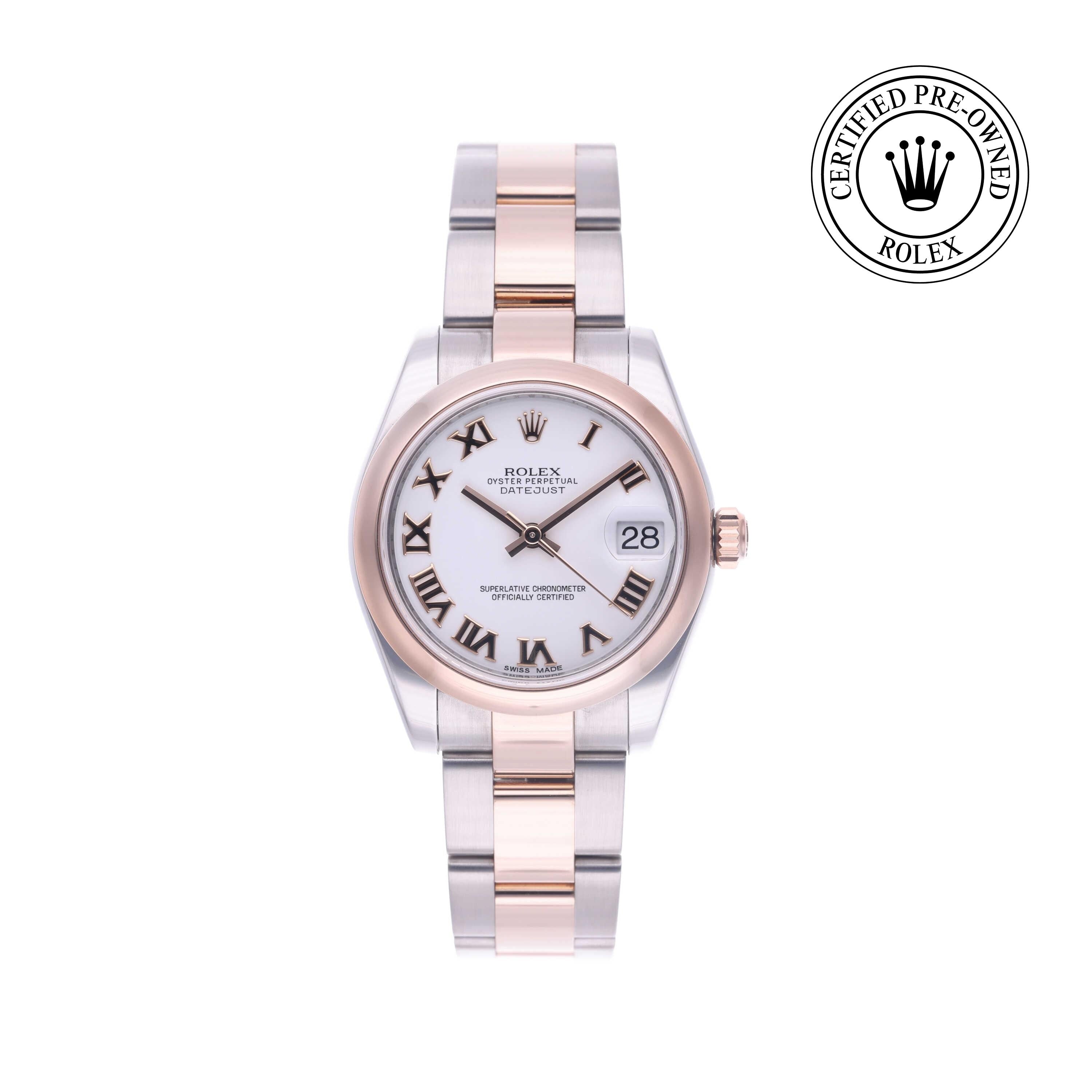 Rolex Certified Pre-owned Lady Datejust M178241-0068 front on white background