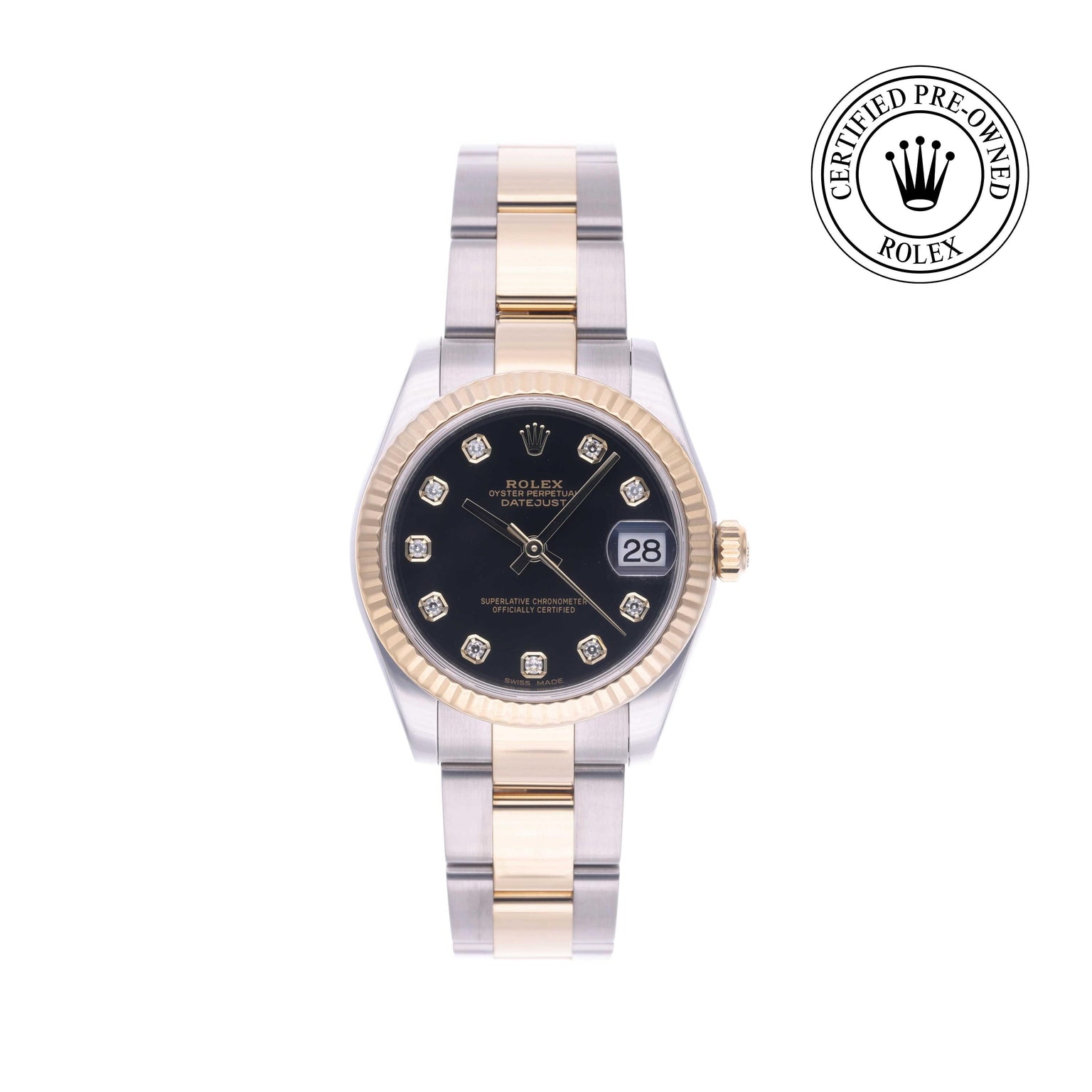 Rolex Certified Pre-owned Lady Datejust M178273-0045 front on white background