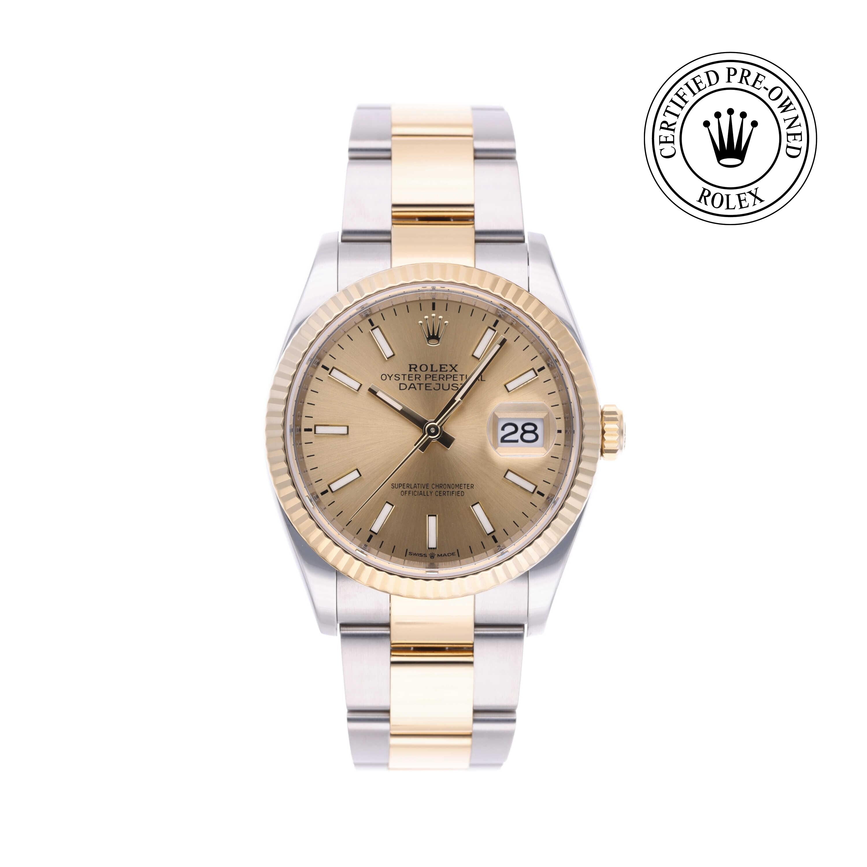 Rolex CPO Datejust M126233 front on white background