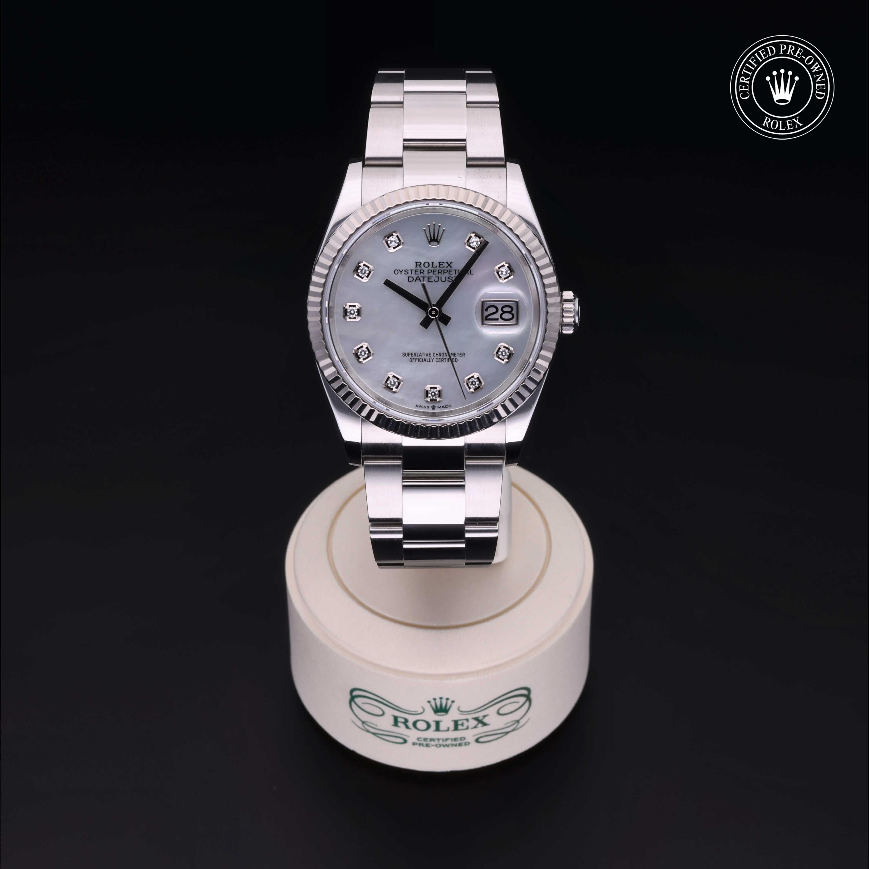 Rolex CPO Datejust M126234 front on white background