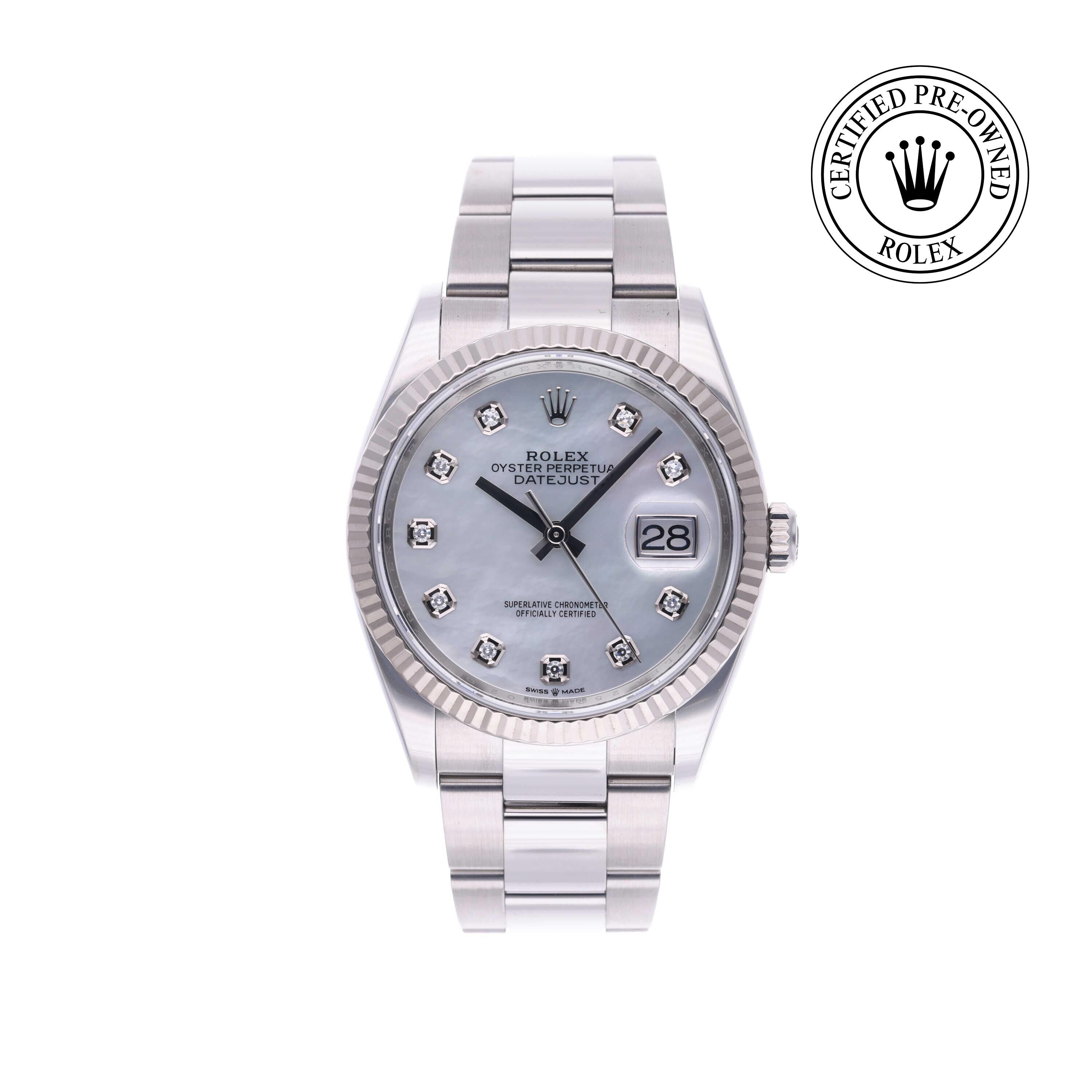 Rolex CPO Datejust M126234 front on white background