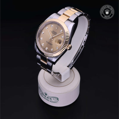 Rolex Certified Pre-owned Datejust M126333-0011 front on black background