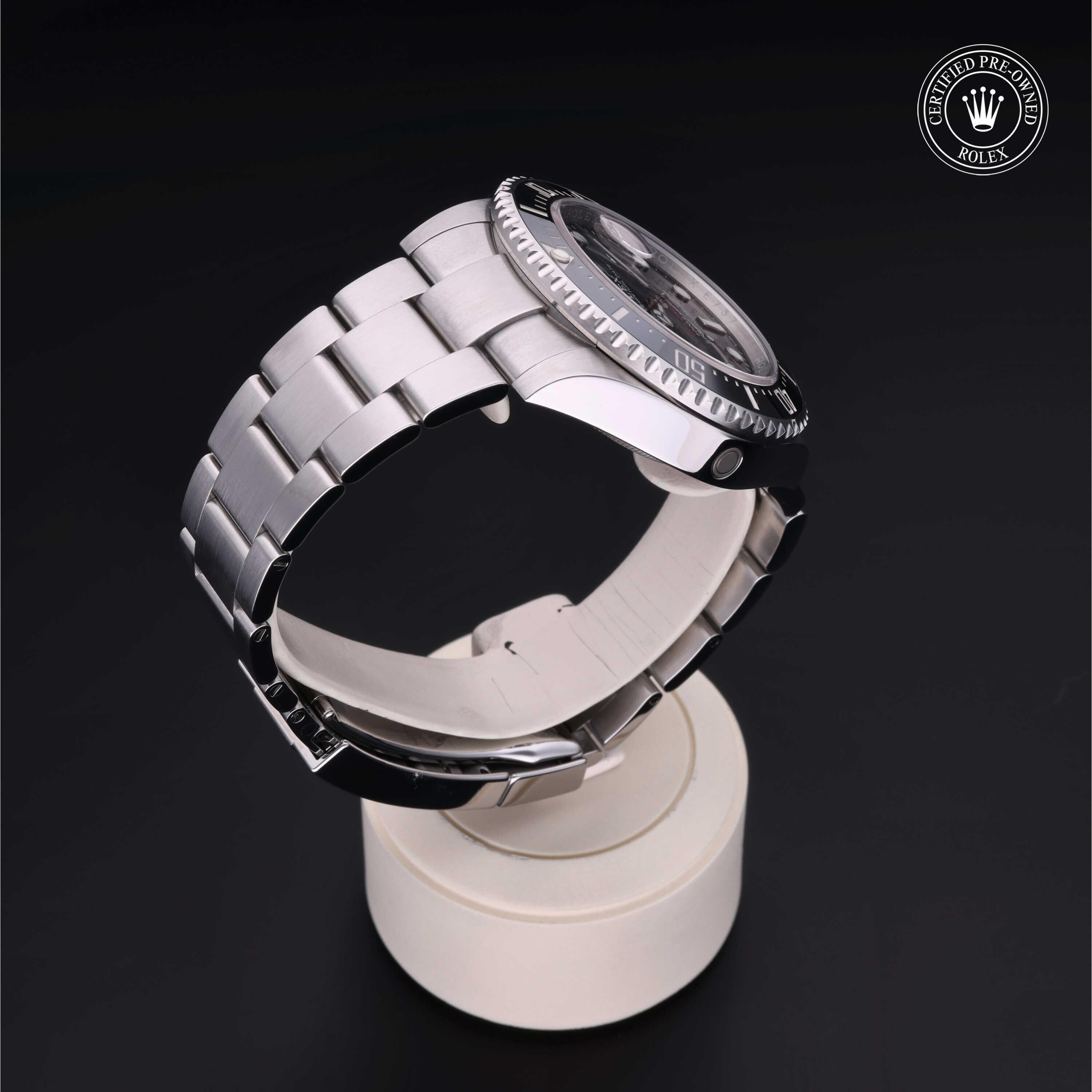 Rolex Certified Pre-owned Sea-Dweller M126600-0001 front on black background