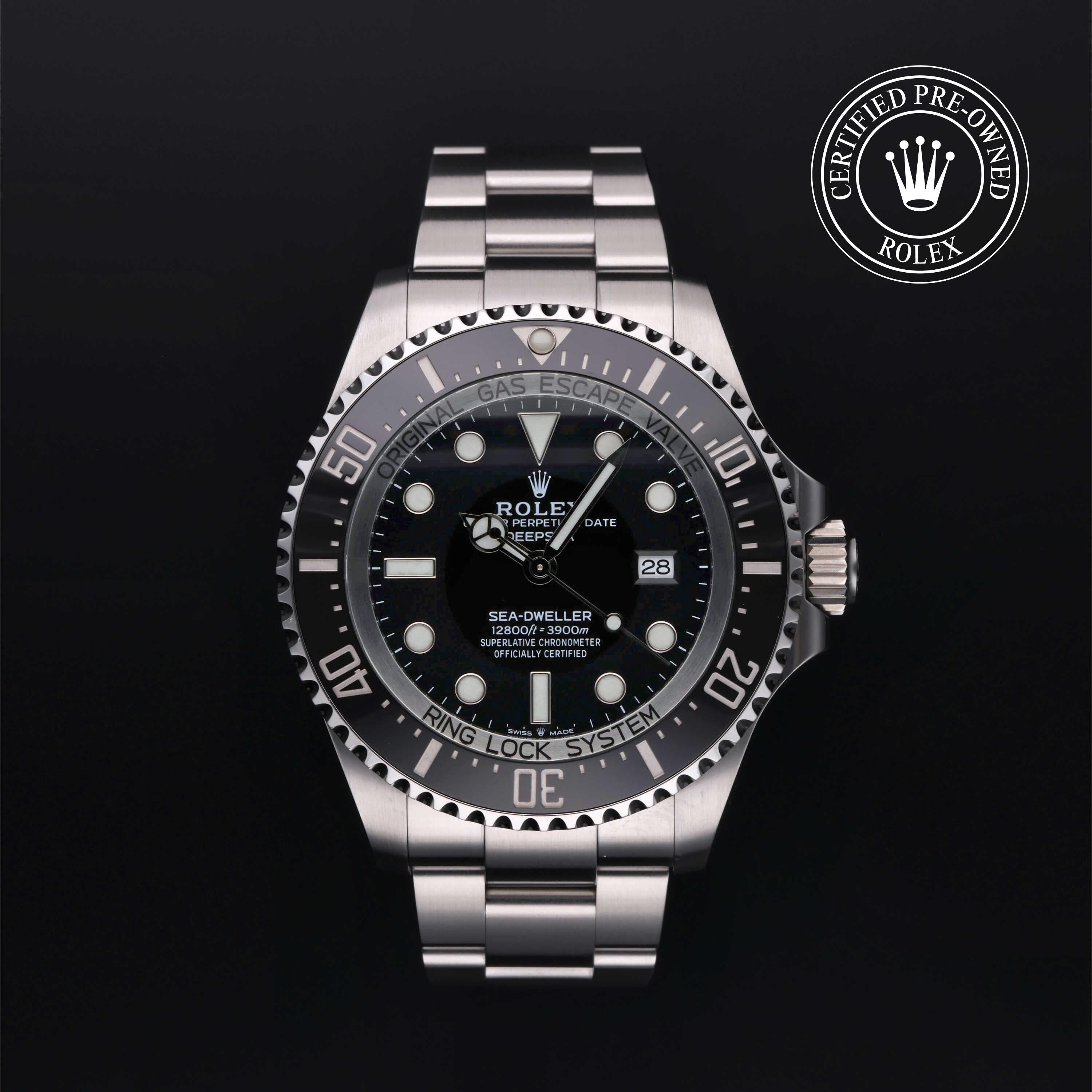 Rolex Certified Pre-owned Sea-Dweller M126660-0001 front on black background