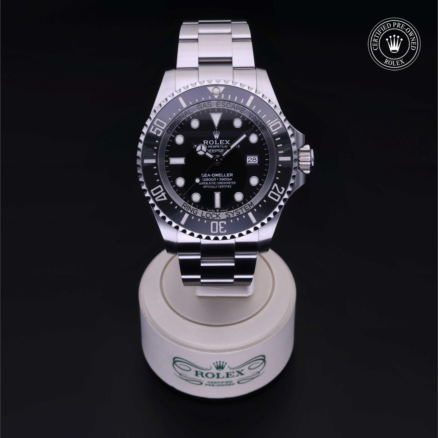 Rolex Certified Pre-owned Sea-Dweller M126660-0001 front on black background