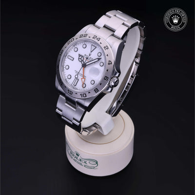 Rolex Certified Pre-owned Explorer M226570-0001 front on black background