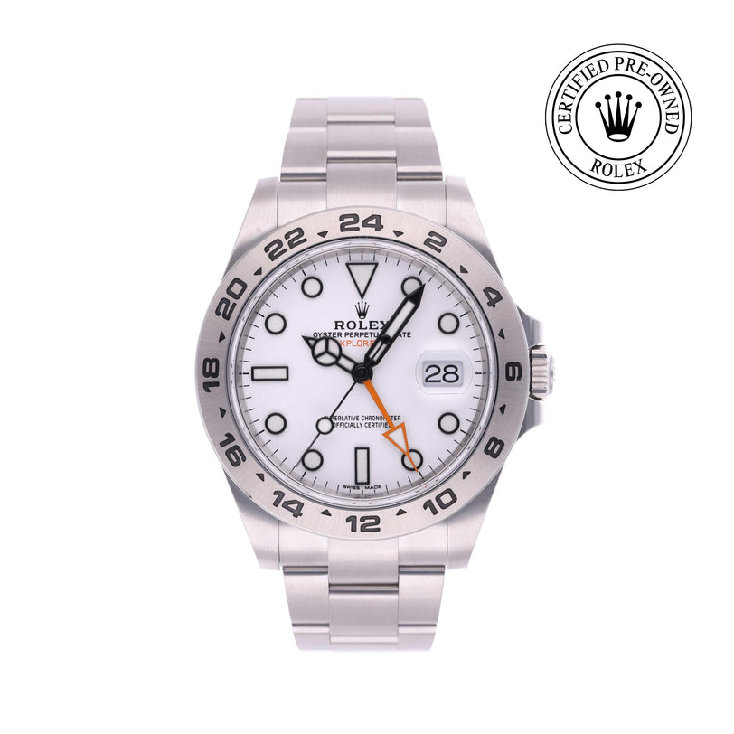 Rolex Certified Pre-owned Explorer M216570-0001 front on white background